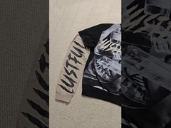 T-shirt da uomo a doppio strato a manica lunga a stampa D