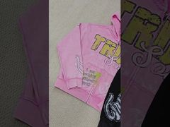 Stampa a schermo DTG su misura Casella Giacche con cerniera pesante Cotton Distressed Rhinestone Cerniera up Uomini H