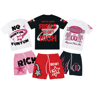 comprare Casual Daily Life Set da 2 pezzi Mens Vintage lavato con acido Sweat Shorts E T-shirt online manufacture
