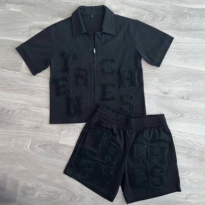 comprare 2024 Summer Men's Breathable Two-Piece Tracksuit con stampa digitale e colore solido online manufacture