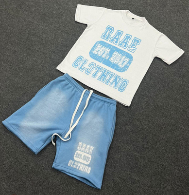 comprare Adulti 2 pezzi T-shirt e pantaloncini Set personalizzato 100% cotone Summer Tracksuit Sweatsuit online manufacture