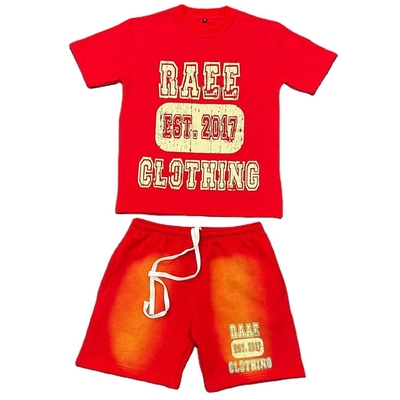comprare Summer Tracksuit Sweat Suit Unisex T-shirt e pantaloncini personalizzati maschili Set con lavaggio acido online manufacture