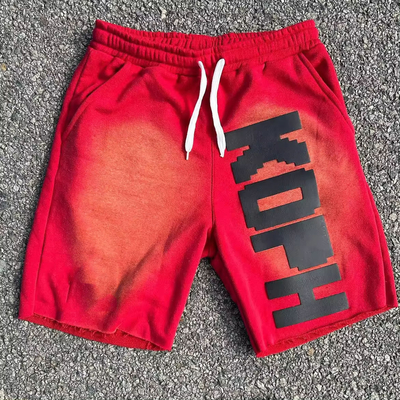 comprare Chiusura con la corda di traino in cotone su misura Frances Terry Sun Fading High Waist Shorts per Uomini online manufacture