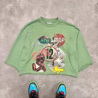 comprare T-shirt da uomo stampato in taglio colorato 100% cotone Peso pesante stampato grafico 3/4 manica online manufacture
