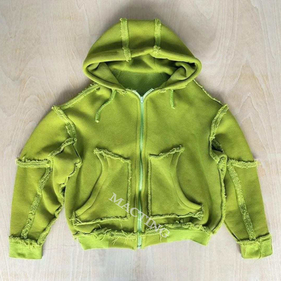 comprare Stile manica regolare Custom Oversized Unisex Uomini Acid Wash Hoodies con bordo di gomma grezzo online manufacture