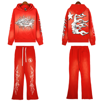 comprare Costume da ginnastica per uomini 100% cotone francese Terry Hoodie e Flare Sweatpants Set online manufacture