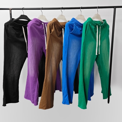 comprare Pantaloni da ginnastica da sole maschile acido sbiadito lavaggio gonfiabile personalizzato per ragazze ragazzi decorazione vintage gomma grezza taglio bordo online manufacture