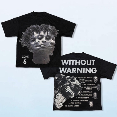 comprare T-shirt Dtg stampato su misura Hip Hop nero in bianco pesante tessuto con metodo di maglieria online manufacture