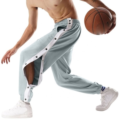 comprare Buttoni laterali da uomo a misura Stringi di basket allenamento poliestere pantaloni da ginnastica a gambe aperte online manufacture