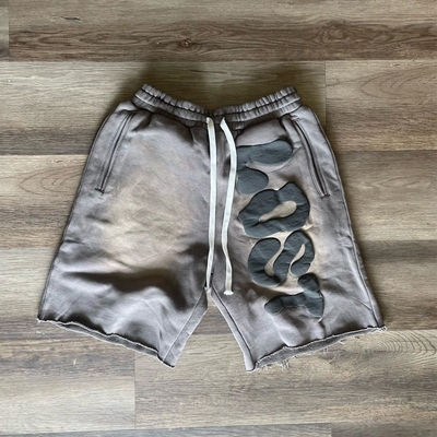 comprare Acid Wash Sole sbiadito Short oversized Custom Logo Puff Print Uomini Terry French Joggers online manufacture