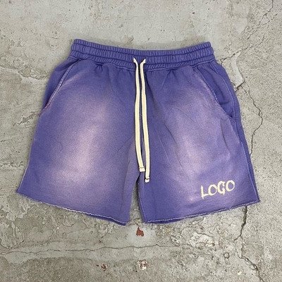 comprare Elastic Waist Rope Strap Fleece Sun Fading Sweat Shorts per Uomini Stile di jogging estivo online manufacture