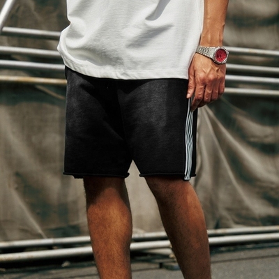 comprare Light Wash 2024 Summer Side Strip French Terry Cotton Running Vintage Weaving Shorts online manufacture