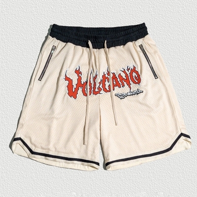 comprare Vintage ricamo poliestere palestra basket pantaloncini a maglia traspirante con la corda online manufacture