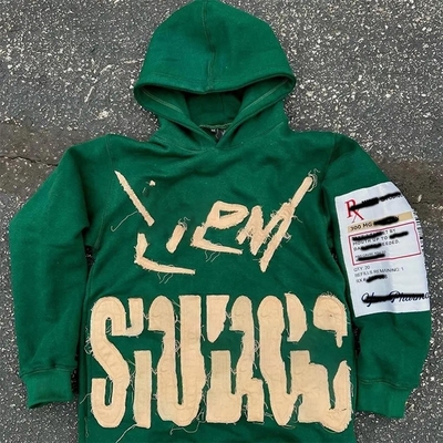 comprare Custom 420 gsm Hoodie da uomo con ricamo con patch Vintage Acid Wash Design online manufacture