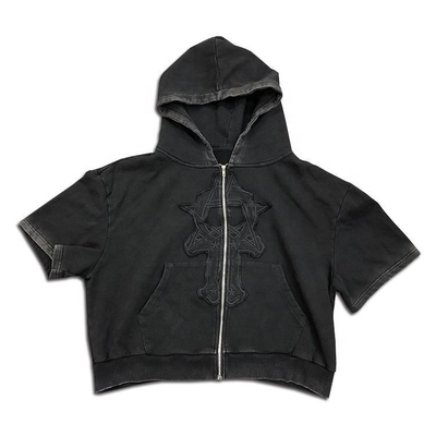 comprare magliette bianche vintage nere anti rughe abbigliamento da strada estivo felpe con cappuccio lavato ricamato online manufacture