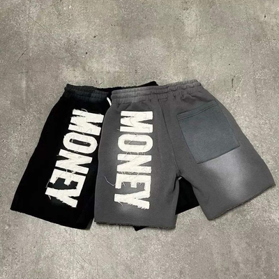 comprare Vintage Distressed Acid Wash Shorts 100% di cotone Raw Edge Drawstring Closure Streetwear online manufacture