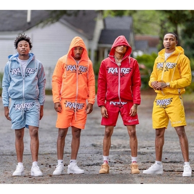 comprare Summer Casual Men's Reflective Tracksuit Set con logo stampato con cappuccio e pantaloncini online manufacture