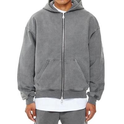 comprare Breathable Custom Logo Hoodie maschile 100% cotone francese Terry Zipper Up Oversized online manufacture