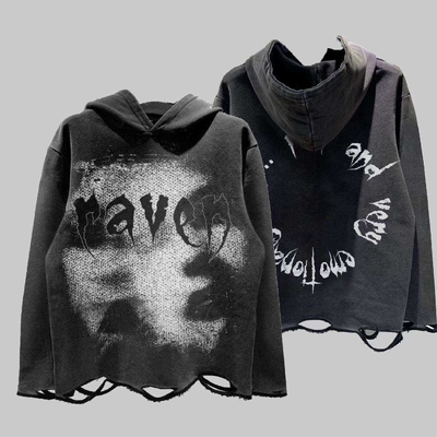 comprare Tissu di cotone Unisex Cappuccino di disagio Stampa a schermo Pullover francese Terry online manufacture
