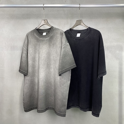 comprare Vintage Distressed Peso pesante di cotone bianca T-shirt oversized uomini con 1000 quantità online manufacture
