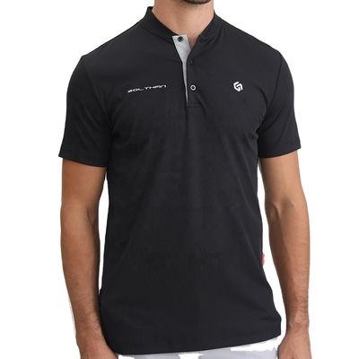 comprare 2024 Design Collare Mandarino Ricamato Gomma Logo Silicone Slim Fit Golf Polo T-shirt online manufacture