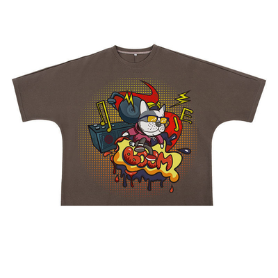 comprare T-shirt di cotone maschile di grandi dimensioni in 300 Gsm cotone senza cuciture a manica corta T-shirt tagliato a scatola uomini online manufacture