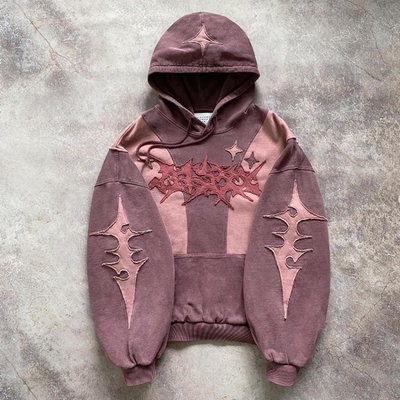 comprare Uomini/Donne/Unisex Custom Vintage Acid Washed Due colori Blocco cucitura Oversized Boxy Hoodie online manufacture