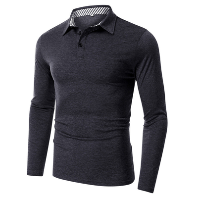 comprare Camicie da polo a manica lunga stampate su misura 100% cotone per polo maschile Etichette personalizzate online manufacture