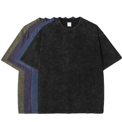 comprare T-shirt vintage maschile 100% cotone acido lavato peso pesante personalizzato pietra bianca lavata online manufacture