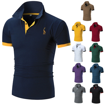 comprare Metodi di stampa personalizzati Camicie da polo da uomo ricamati da cervo per lo stile casual estivo online manufacture