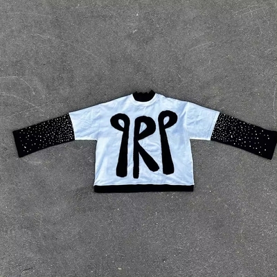 comprare Supporto per il logo personalizzato ricamo Applique Patch Boxy T-shirt grafico tagliato per uomini online manufacture