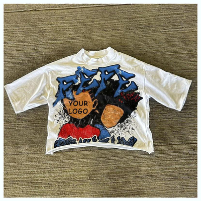 comprare Streetwear Logo personalizzato Dtg Stampa Disegno Manica corta Uomo Taglio grafico e cucitura T-shirt tagliato online manufacture