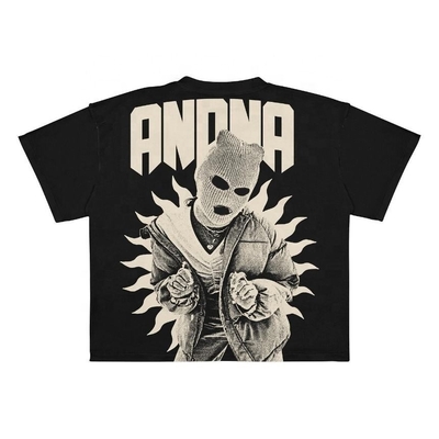 comprare T-shirt neri lavati personalizzati 250 grammi di cotone peso pesante oversized Acid lavato T-shirt grafici online manufacture