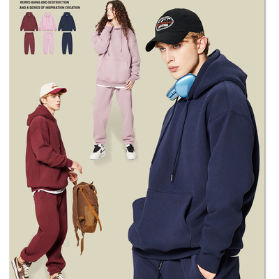 comprare Maglietta con cappuccio ricamato pesante 350gm Peso pesante cotone francese Terry Fleece spessa Cappuccio Uomini online manufacture