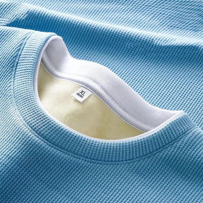 comprare Collare O-Neck Custom Uomo Fleece T-shirt calda spessa con cotone morbido e Slim Fit online manufacture