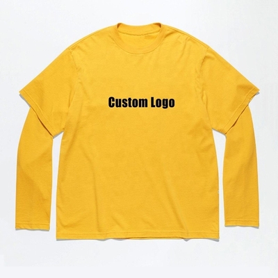 comprare Stampa grafica Acid Stone Wash Vintage doppio strato T-shirt a manica lunga per uomini online manufacture