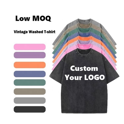 comprare T-shirt maschile Acid Wash Vintage Support Logo personalizzato online manufacture