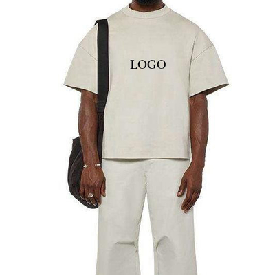 comprare Stile Hip Hop 300gm 100% cotone Uomo Custom Drop Spalla Oversized T-Shirt Boxy tagliato online manufacture