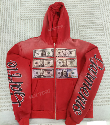 comprare Vintage Acid Wash Distressed Hoodie per l'autunno Streetwear in 500 Gsm French Terry online manufacture
