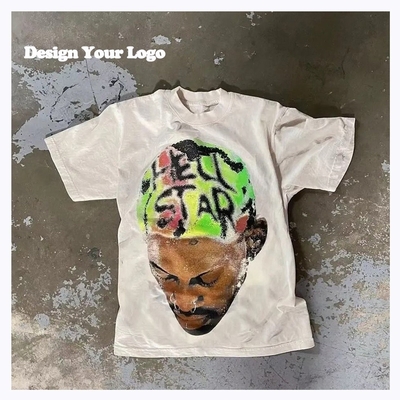 comprare T-shirt su misura per uomini Acid Wash Boxy Screen Print Peso pesante 100% cotone 180-400gm online manufacture