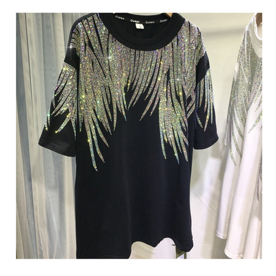 comprare T-shirt personalizzate in strass femminile Grafica 300gm cotone maniche corte online manufacture