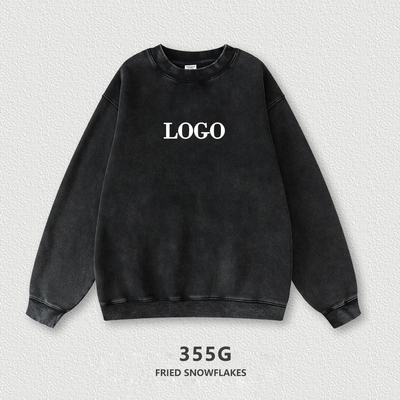 comprare oversized crew neck sweatshirt donne Unisex semplice ricamo Stampa Acid Wash Blank 100% cotone online manufacture