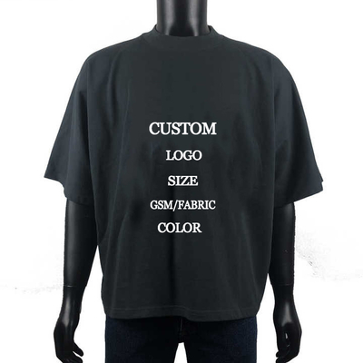 comprare Dispositivo di rilevamento degli aghi pesante 250 gsm di cotone T-shirt maschile con collo finto Oversized online manufacture