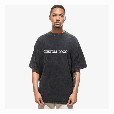comprare Maglietta personalizzata 260 gsm 100% cotone Streetwear Hip Hop Acid Blank Wash Magliette d'epoca online manufacture