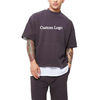 comprare Uomo 100% cotone Boxy Fit T-shirt in bianco Custom Tee Logo Streetwear Abbigliamento oversize S-5XL online manufacture