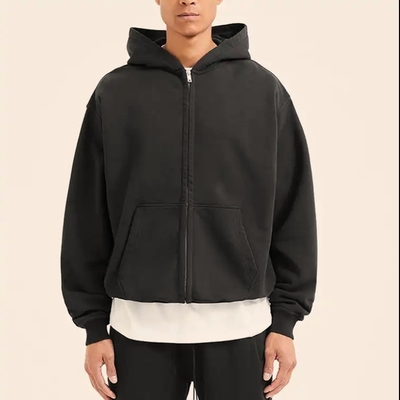 comprare Cappuccine da strada di cotone francese anti-pillo per uomini con zip doppie personalizzate online manufacture