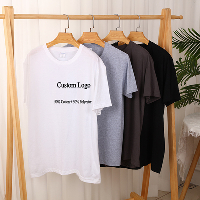 comprare T-shirt XS-3XL in bianco grafico semplice 100% poliestere Bianco Sublimazione Unisex Sport Colore solido online manufacture