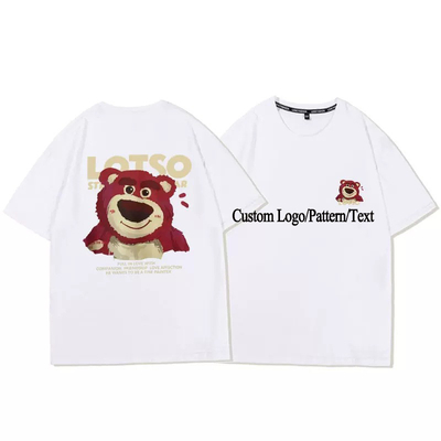 comprare Strawberry Bear T-Shirt donna bianca 95% cotone manica corta libera Stampato T-shirt grande online manufacture