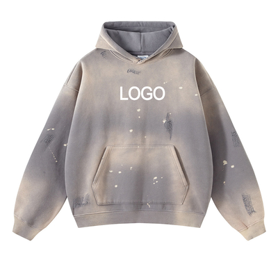 comprare Cappuccioni unisex colorati a spruzzo su misura personalizzati 450GSM 100% cotone spessa lana francese Terry online manufacture