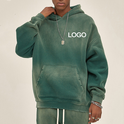 comprare Hoodie maschile oversized vintage lavato e sbiadito con processo di tintura a spruzzo personalizzato 2023 online manufacture